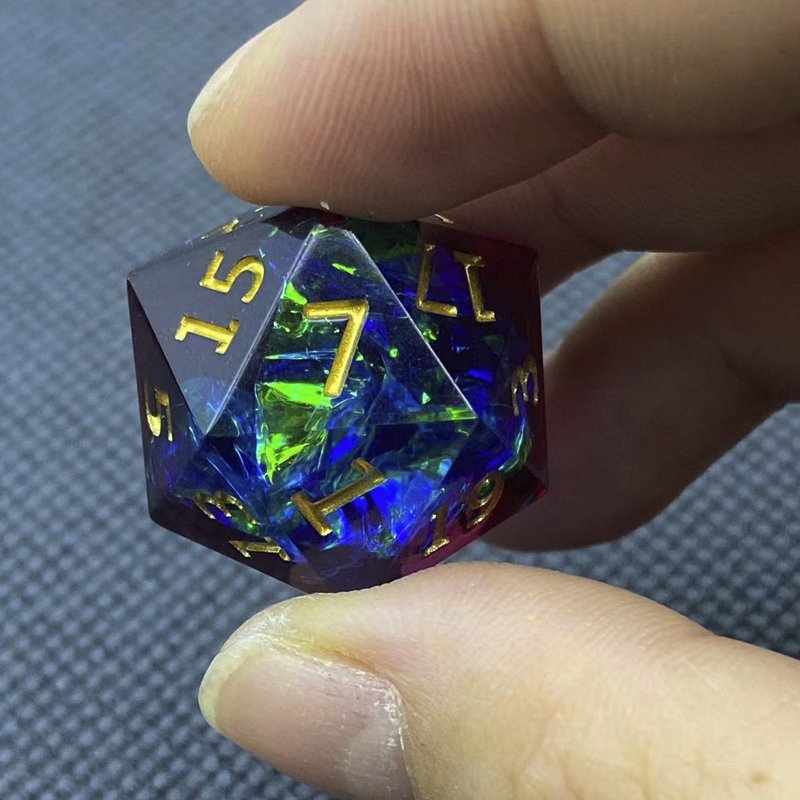 DDND RPG Dice Set D20 Polished edge resin polyhedron resin material Dungeons & Dragons role-playing DND dice set 2 sets