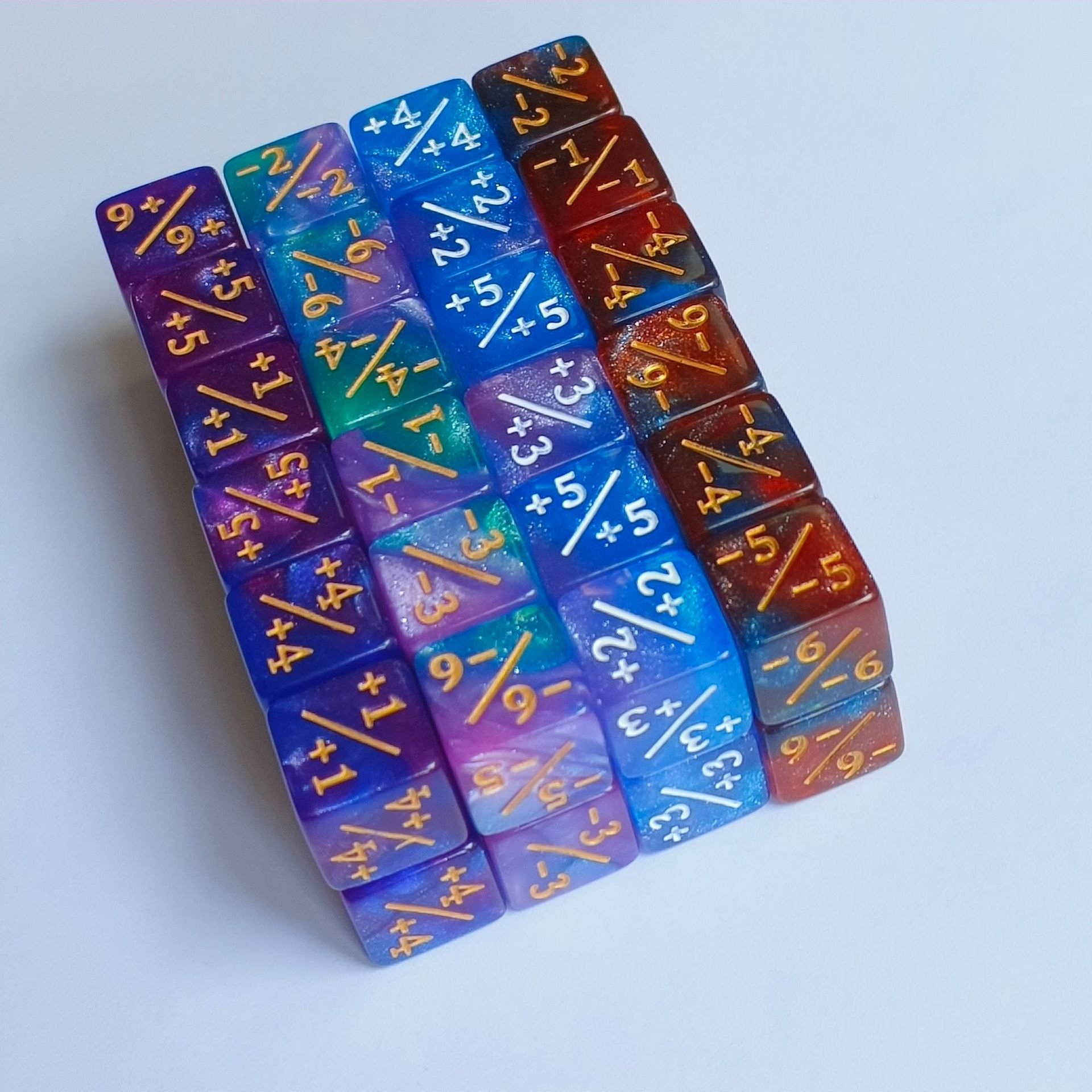 16 two-color stars plus minus symbols dice game props energy table game math preschool education