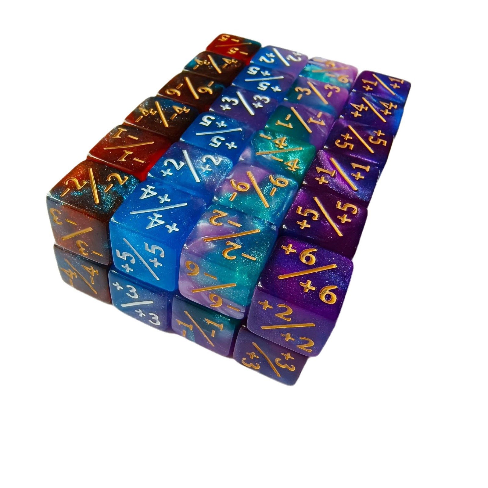 16 two-color stars plus minus symbols dice game props energy table game math preschool education