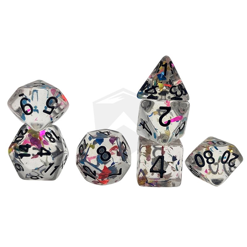 Resin D&D Dice Set Translucent multicolor Polyhedral Dice Bulk Dice Wholesale for Roleplay Games and Table Games