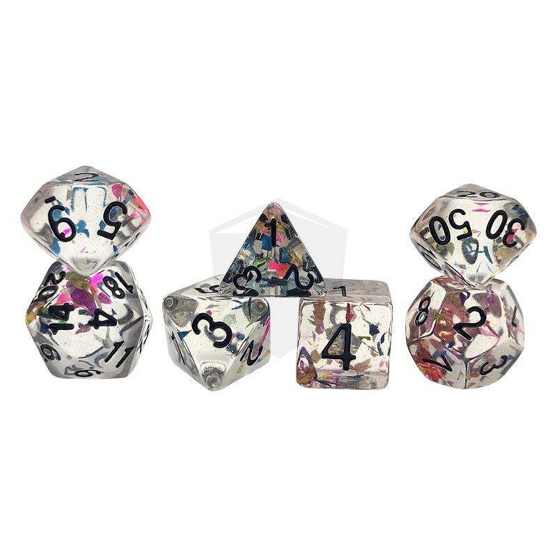 Resin D&D Dice Set Translucent multicolor Polyhedral Dice Bulk Dice Wholesale for Roleplay Games and Table Games