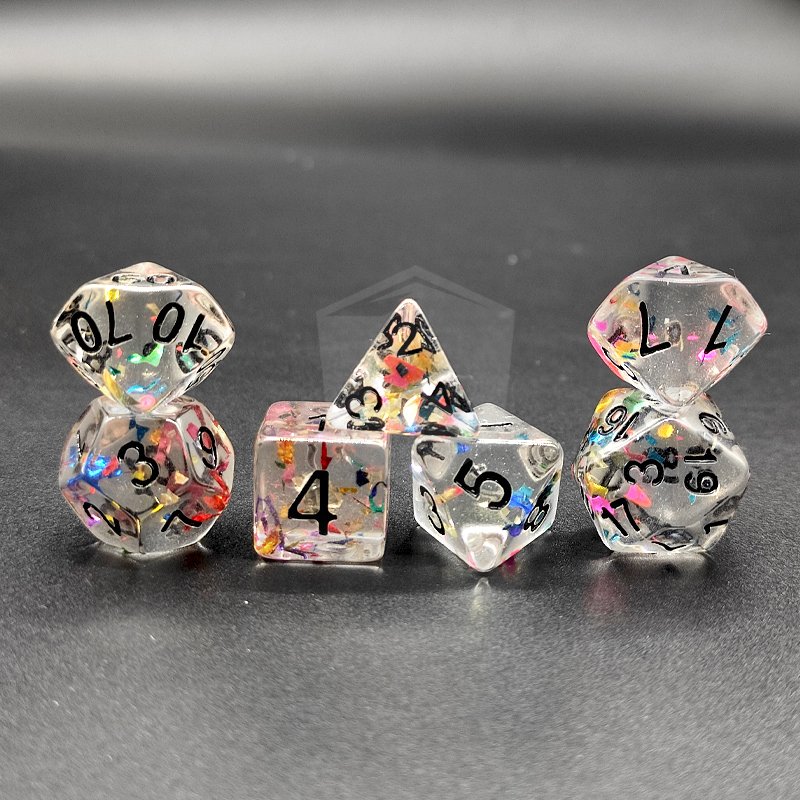 Resin D&D Dice Set Translucent multicolor Polyhedral Dice Bulk Dice Wholesale for Roleplay Games and Table Games