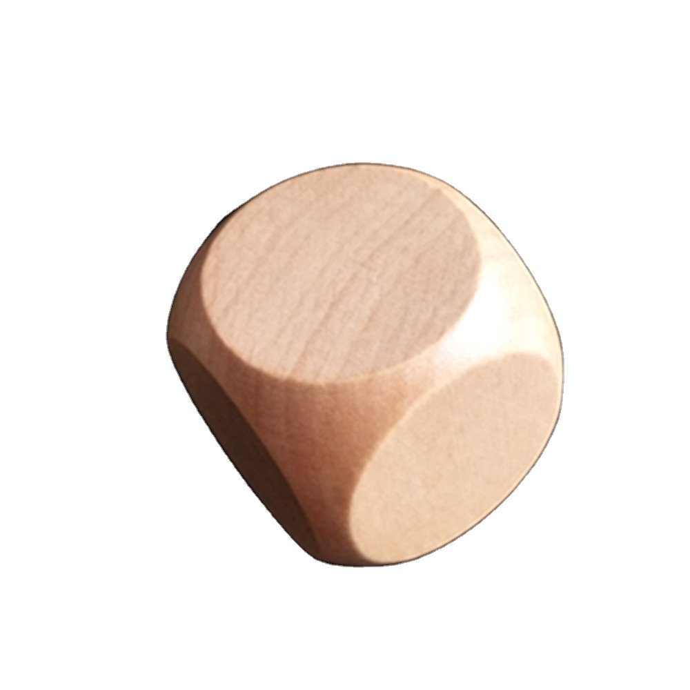 2024 manufacturers custom mdf craft diy wood cube dice Wooden blank round corner lotus wood dice 10-20mm for kids