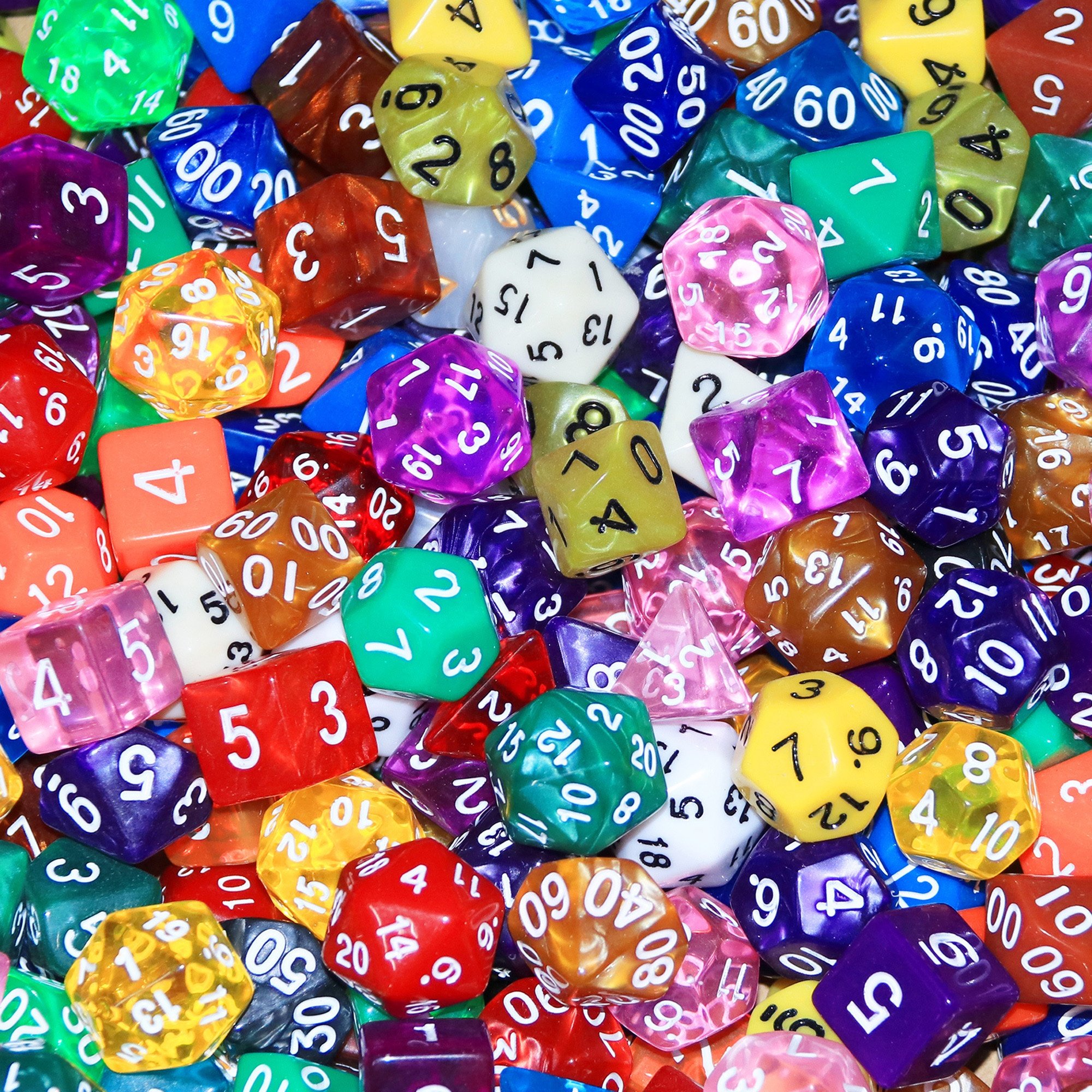 2000pcs Dice Bulk Acrylic Dice d4~d20 multi sided for dnd and rpg games wholesale