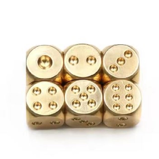 High Quality Brass Dice for Home Hotel Use Manufactured with Natural Good Brass Dice Available Direct from Manufacturer