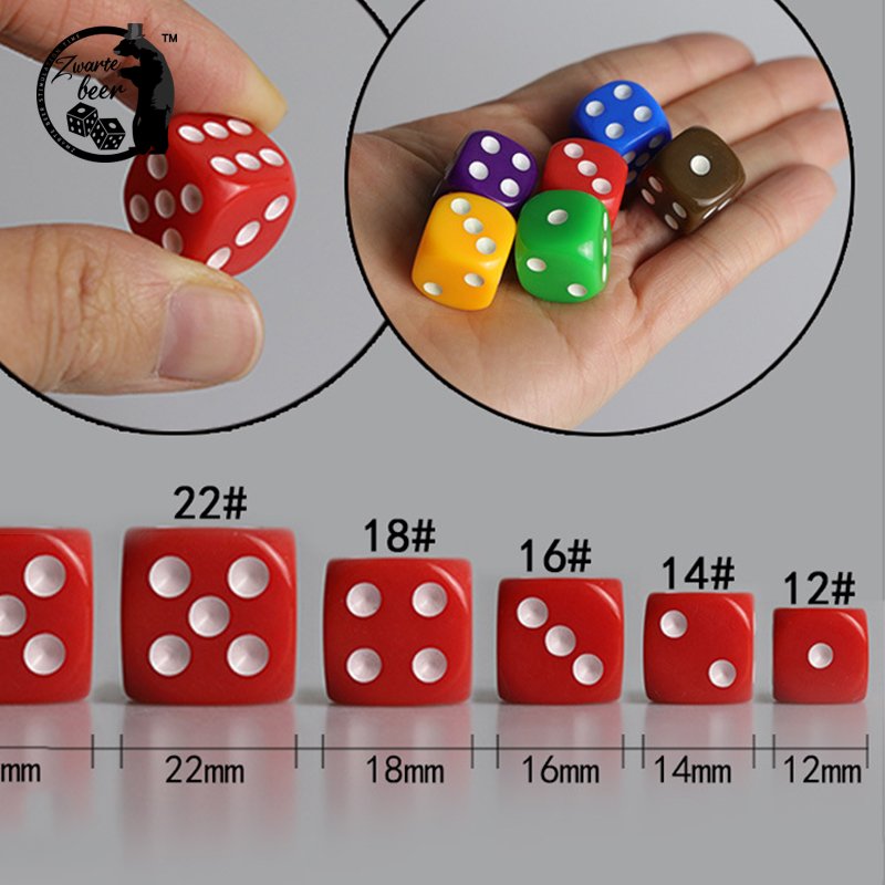 custom D6 Solid color fillet dice 12/14/16/18/20mm resin dice games custom dice