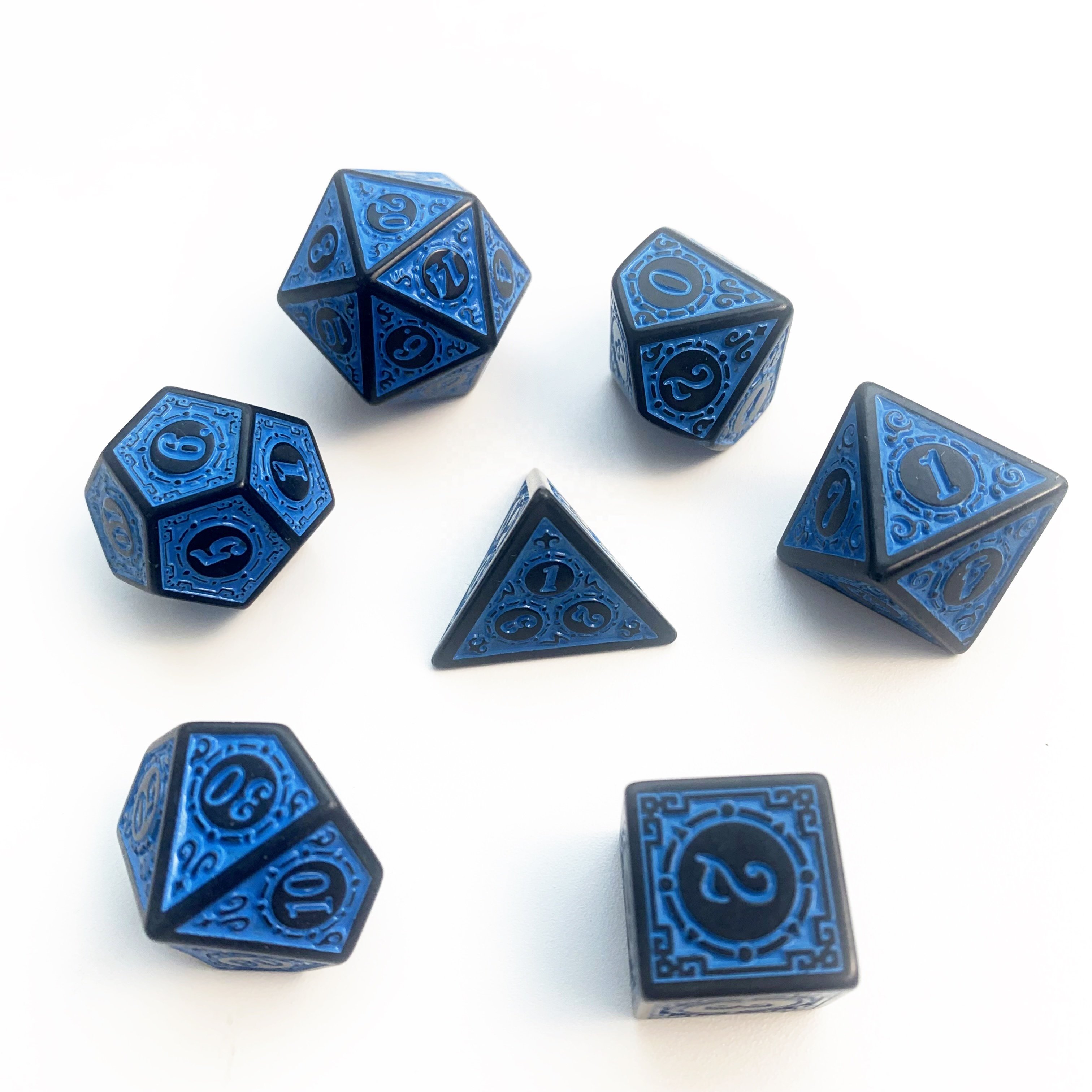 retro colors Acrylic RPG bulk dice 7pcs per set dice gaming polyhedral 20 sided faces DND d&d plastic dice sets