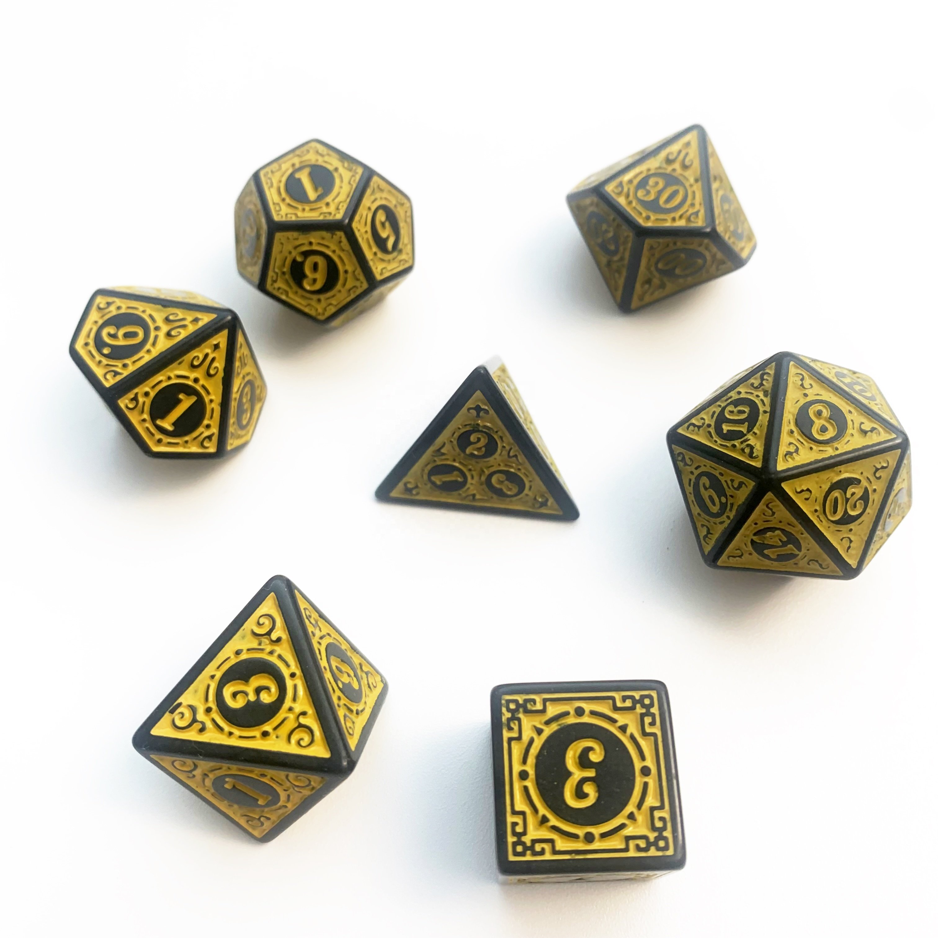 retro colors Acrylic RPG bulk dice 7pcs per set dice gaming polyhedral 20 sided faces DND d&d plastic dice sets