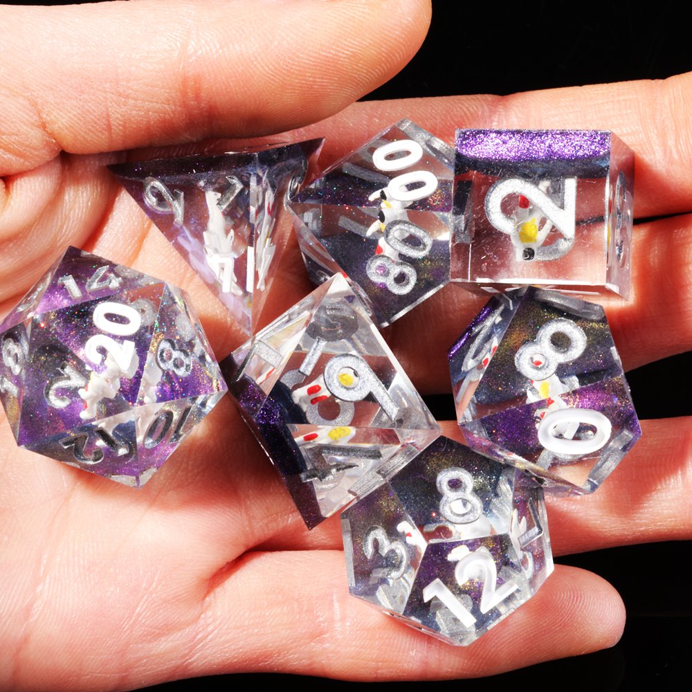 MINI PLANET DND Dice Set 3D Skull Astronaut Polyhedral Dice TRPG Dungeons&Dragons Game Wholesale Custom Resin DND Dice Sets