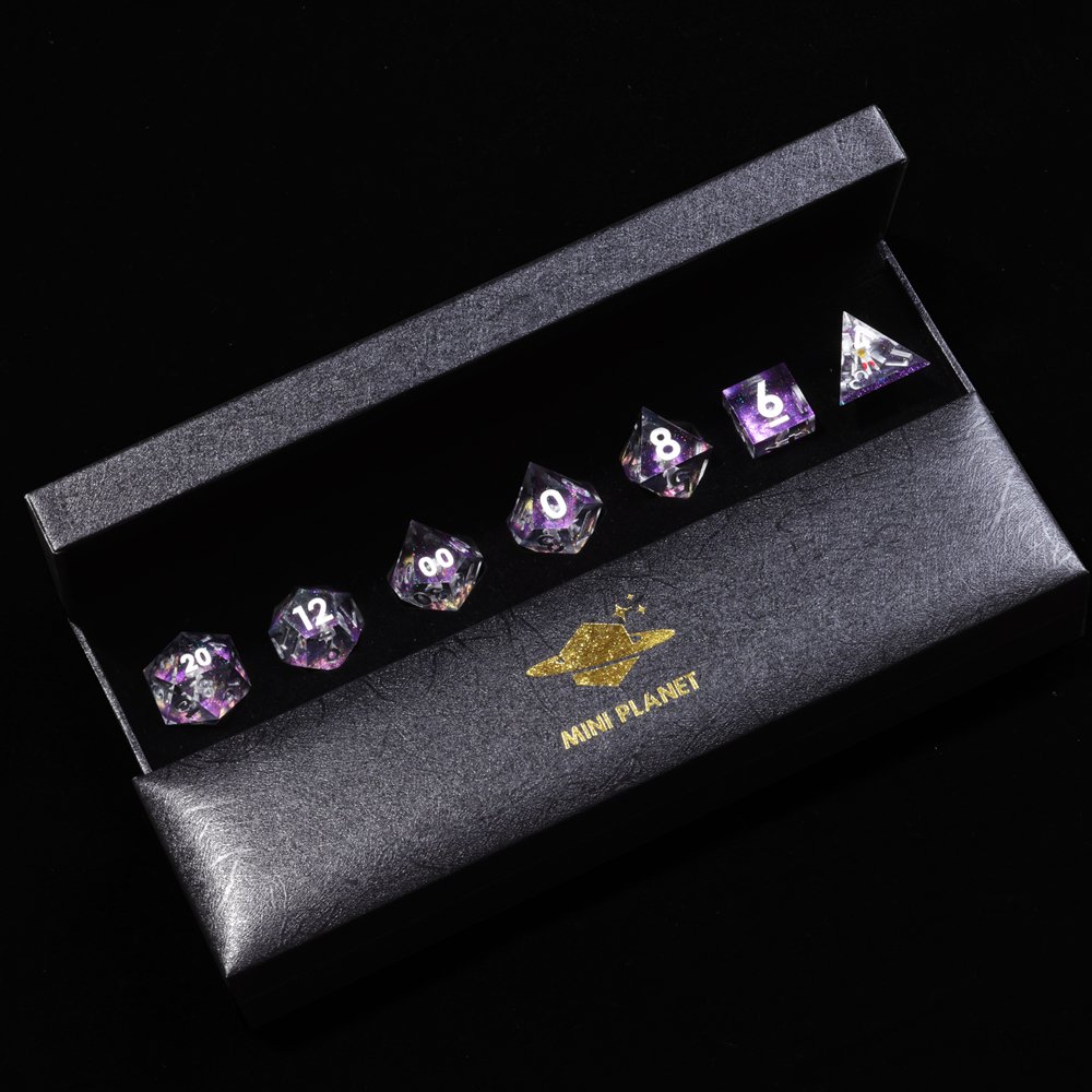 MINI PLANET DND Dice Set 3D Skull Astronaut Polyhedral Dice TRPG Dungeons&Dragons Game Wholesale Custom Resin DND Dice Sets