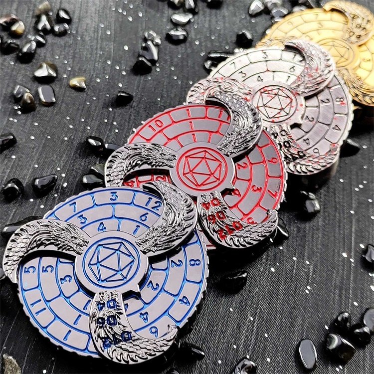 Unique Stress Relief Toy Dungeons and Dragons Fidget-Spinner Metal Roulette Dice