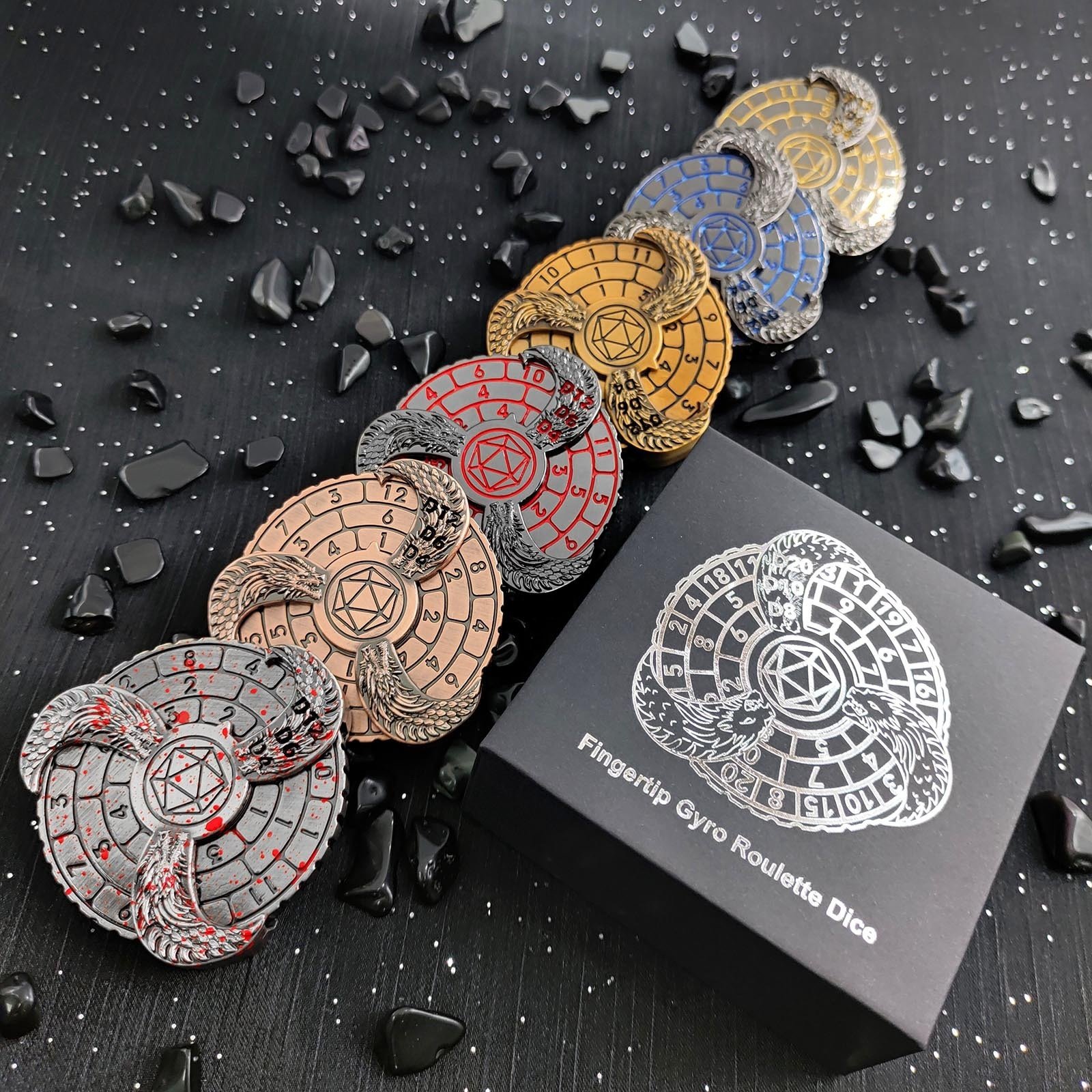 Unique Stress Relief Toy Dungeons and Dragons Fidget-Spinner Metal Roulette Dice