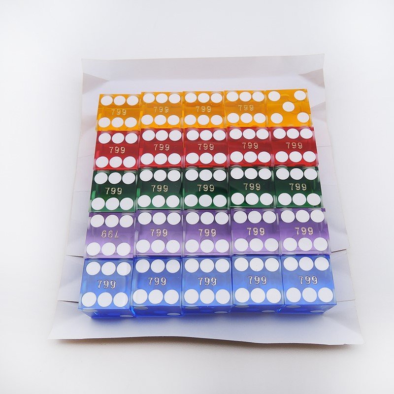 19mm precision dice right angle acrylic dice transparent set color dice custom logo casino game desktop accessories