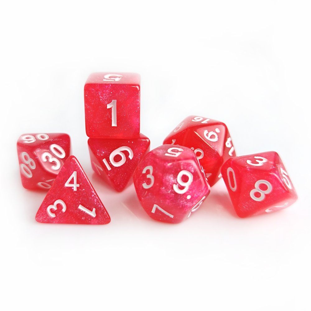 New Acrylic DND Dice Set Single Color Transparent Glitter Polyhedron Plastic Dice for Dungeons and Dragons RPG Board Game