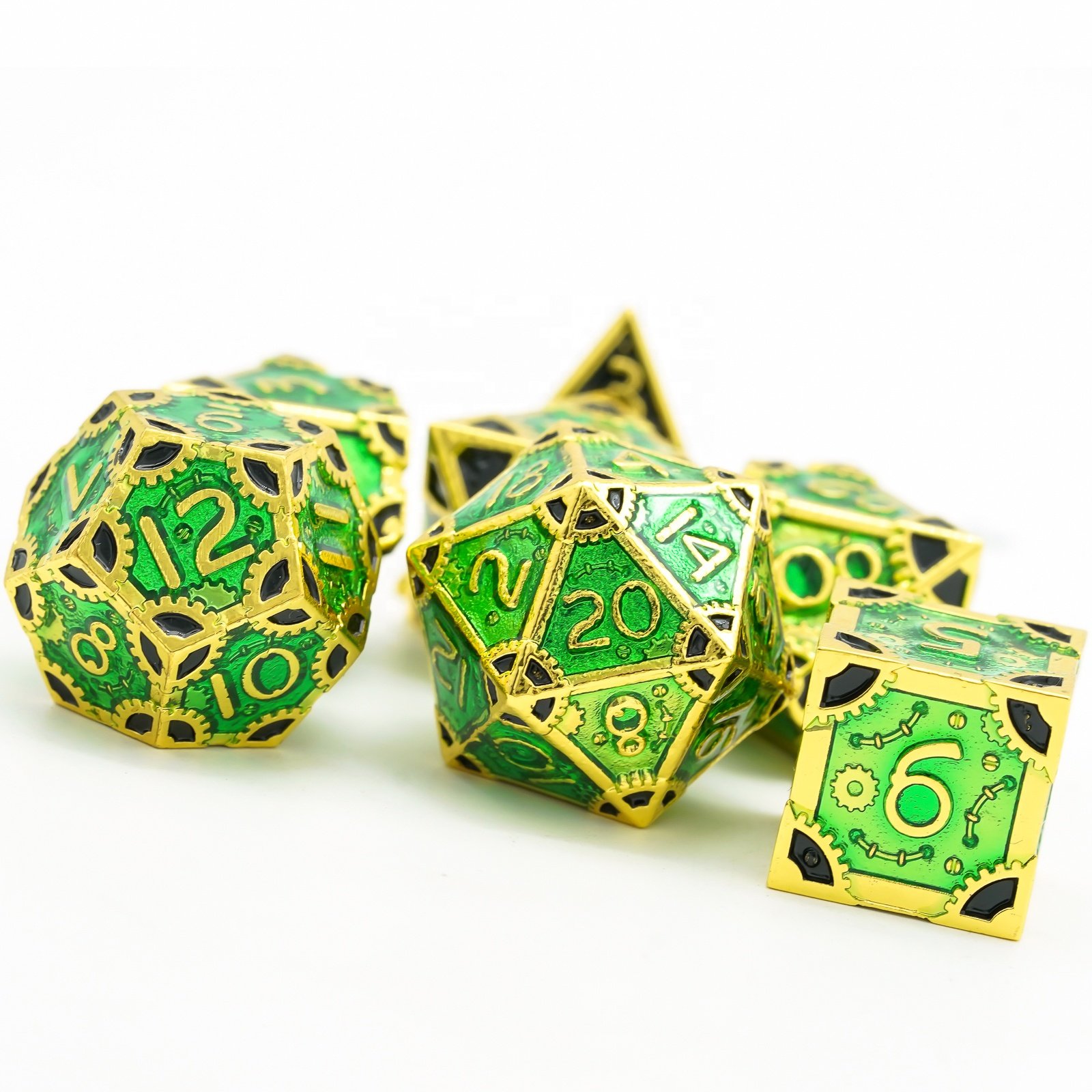 Udixi Metal Polyhedral RPG Board or Card Games Dungeons and Dragons High Quality Dice Set