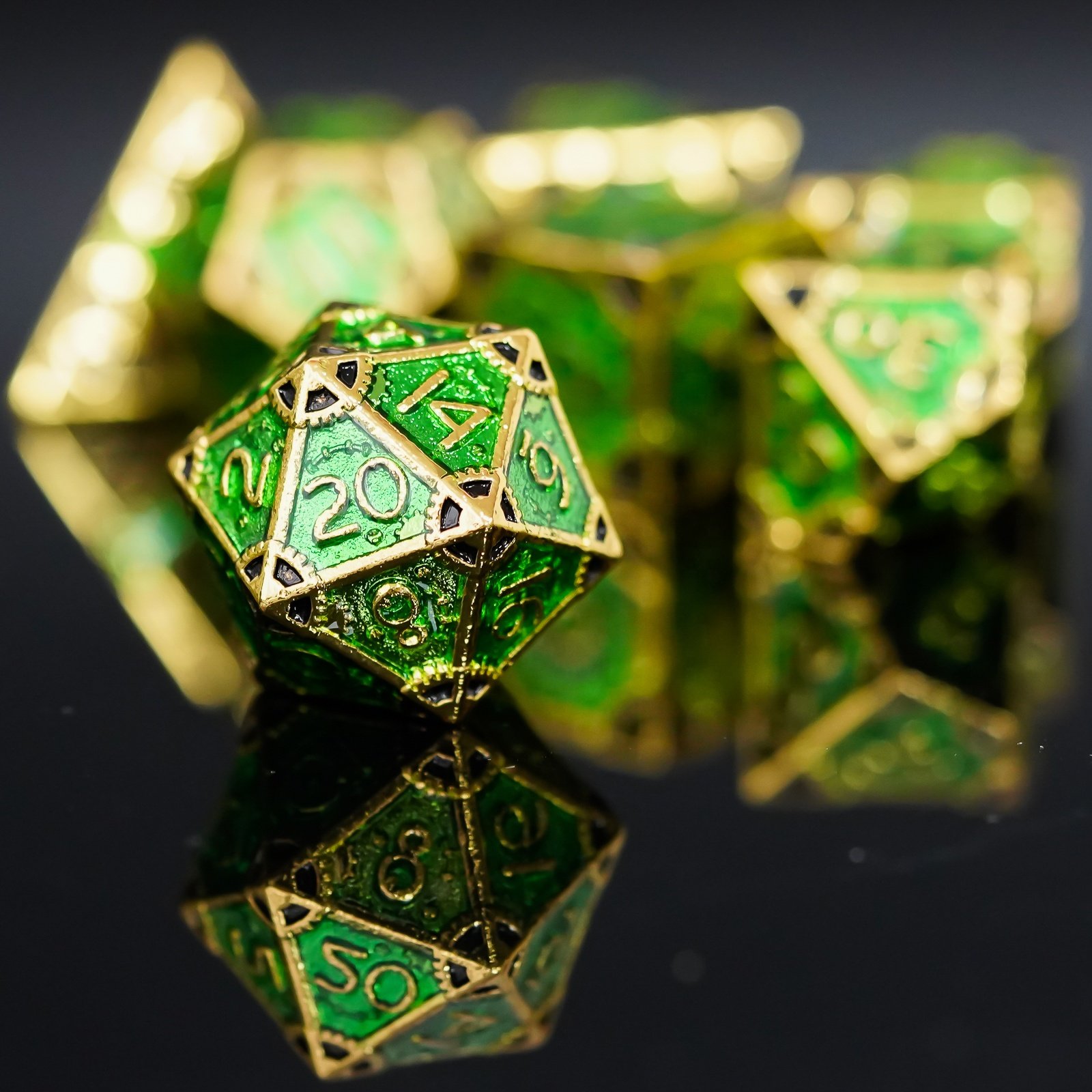 Udixi Metal Polyhedral RPG Board or Card Games Dungeons and Dragons High Quality Dice Set
