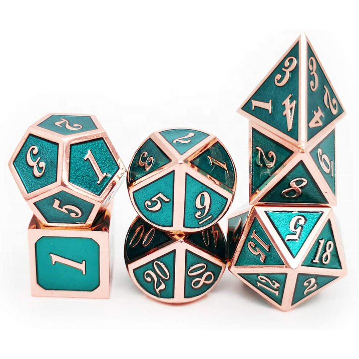 Custom D20 Metal Polyhedral Dice Set Professional Manufactured Dice for DND Dungeons Dragons Game with Custom Logo