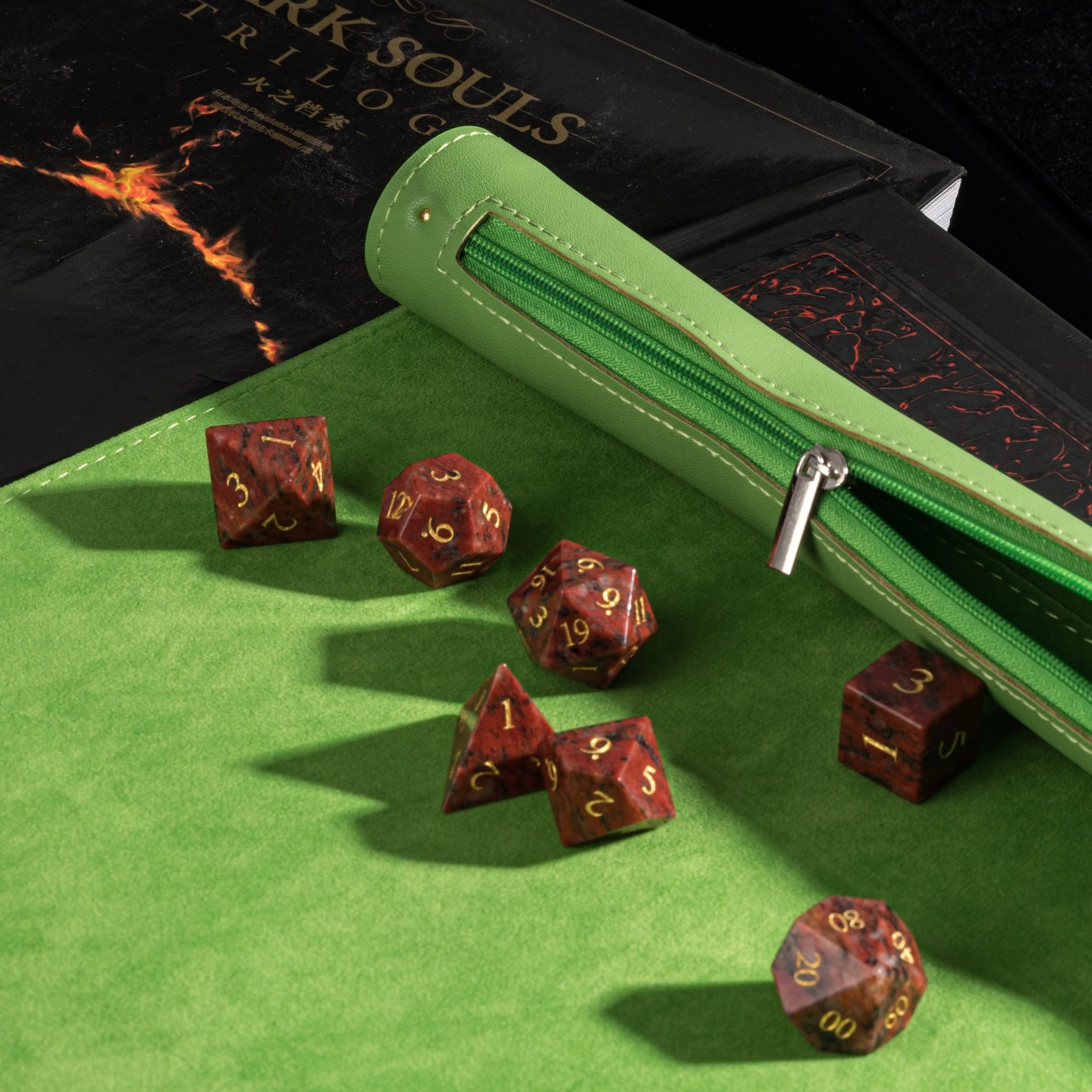 Udixi Scroll Leather Foldable RPG Dice Bag Dice Mat packaging for Dungeons and Dragons Colored