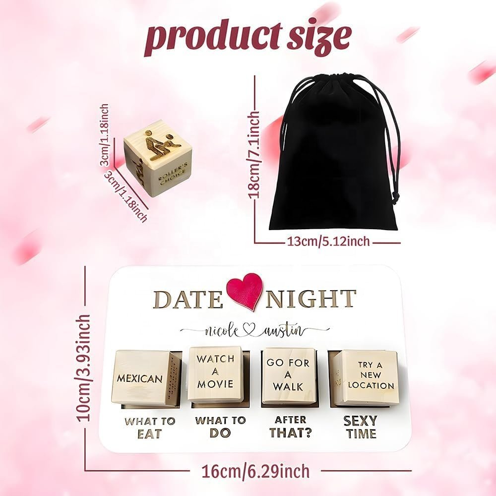Date Night Dice for Couples Fun Night Dating Decision Dice Wooden Couple Dating Fun Dice Sex Toys
