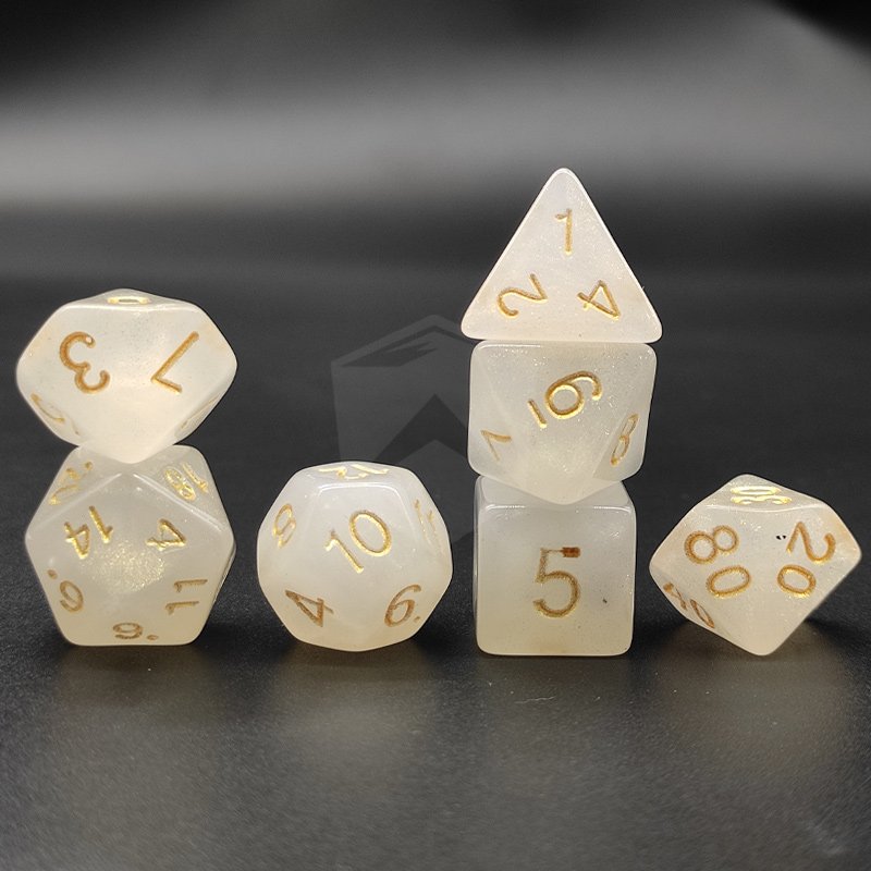 DND Rpg Acrylic Polyhedral Dice Set 7pcs Sparkling Plastic Acrylic Dice For Board Game