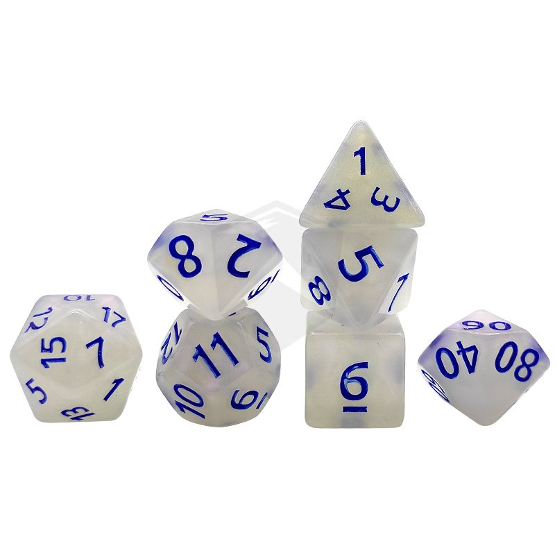 DND Rpg Acrylic Polyhedral Dice Set 7pcs Sparkling Plastic Acrylic Dice For Board Game