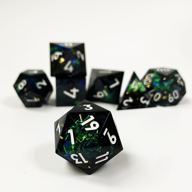 Death Peeping Eyes 7pcs Death Peeper Eye Dice Set Liquid Core Heart Sharp Edge Dice Handmade Dice Set For Tabletop Roleplaying G