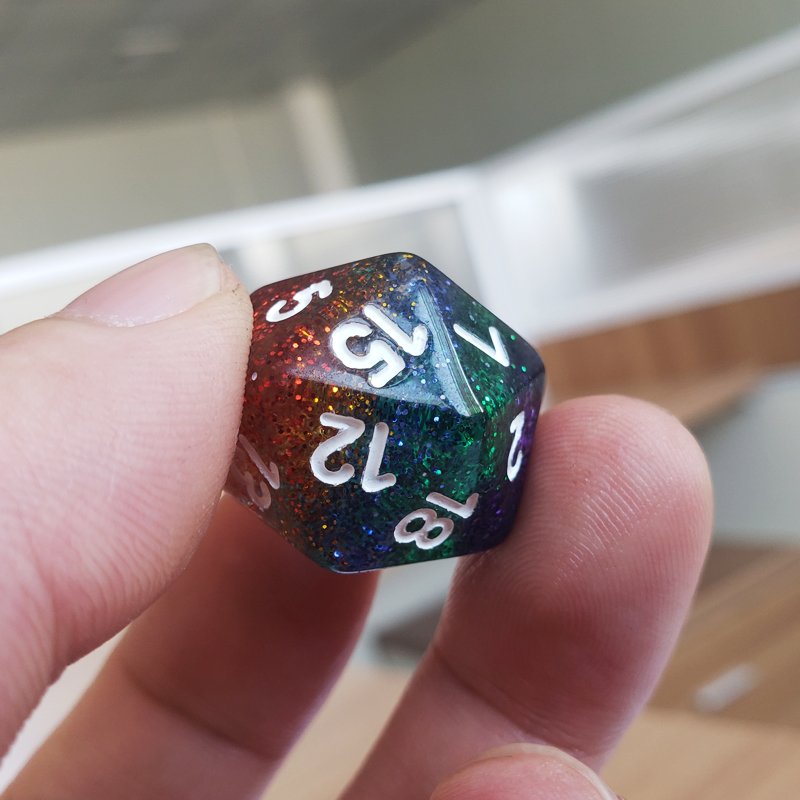 Customized New Design RPG DND Polyhedral Glittering Resin Dice Multiple Layers Colored Bulk Dice Per Set 7pcs