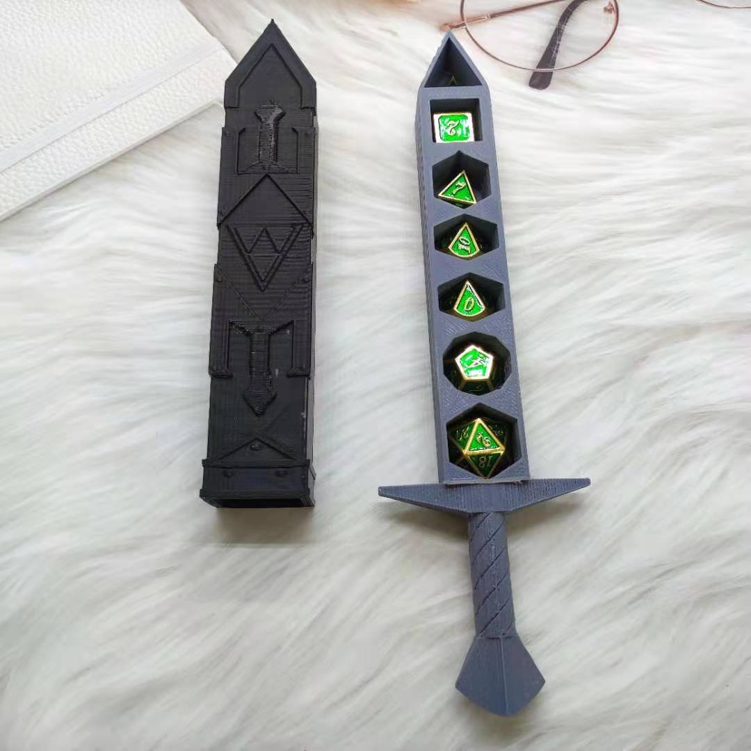 Wowei Personalized DND Scabbard Dice Box Dagger for Customizable RPG Storage Toy
