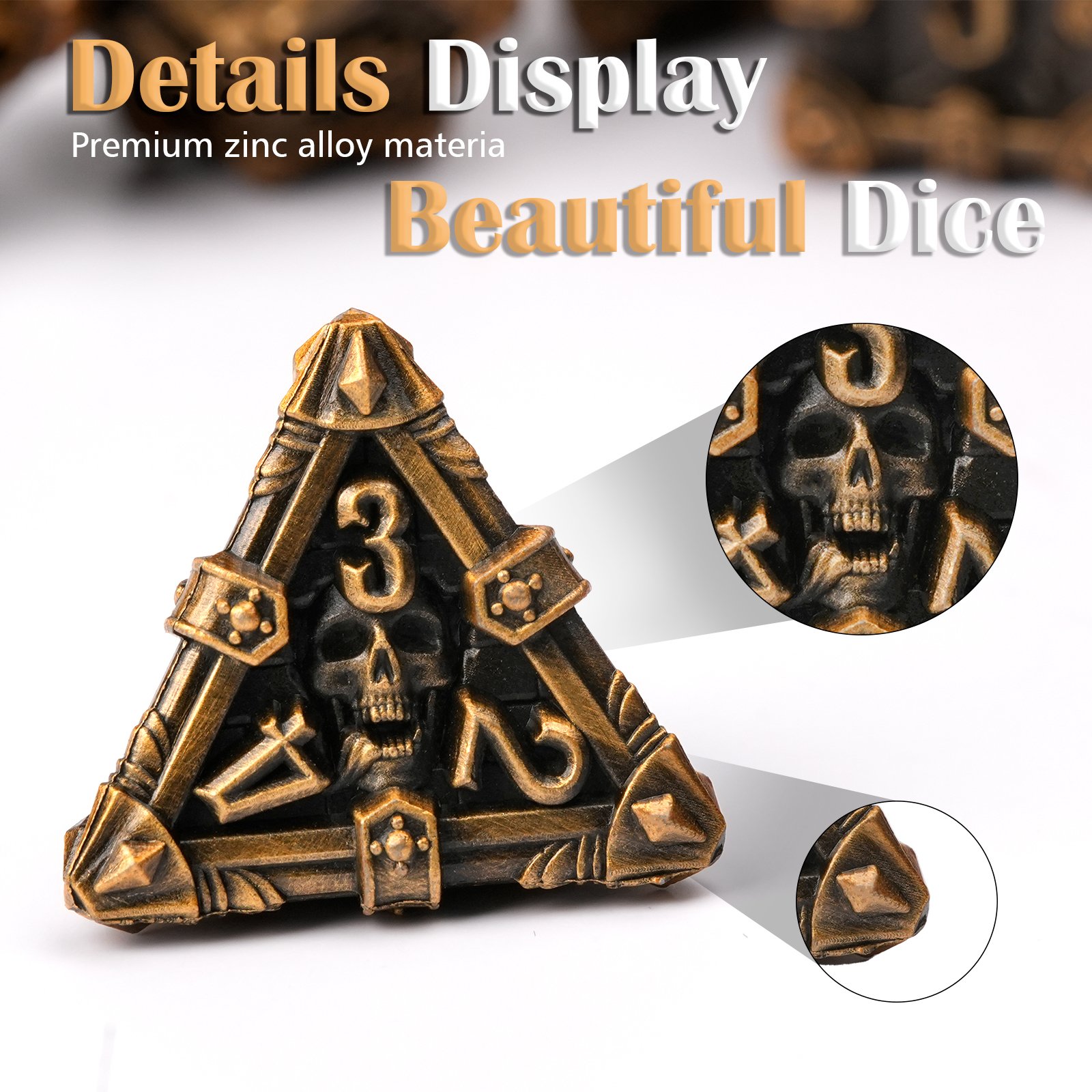 DND Dragon Skeleton Metal Dice Dragon 7PCS DND Dice Set Custom Metal dnd Dice for Dungeons and Dragon