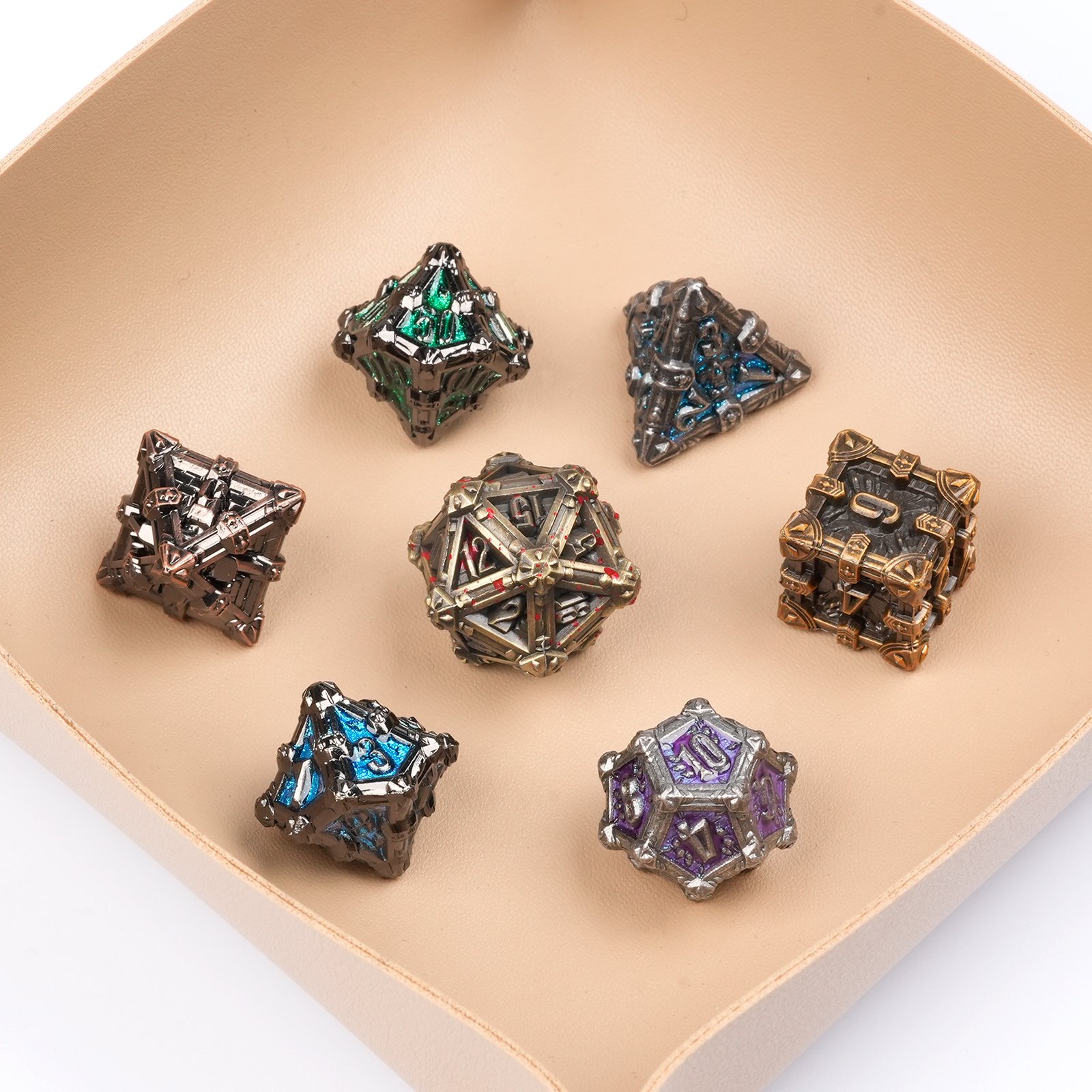 DND Dragon Skeleton Metal Dice Dragon 7PCS DND Dice Set Custom Metal dnd Dice for Dungeons and Dragon