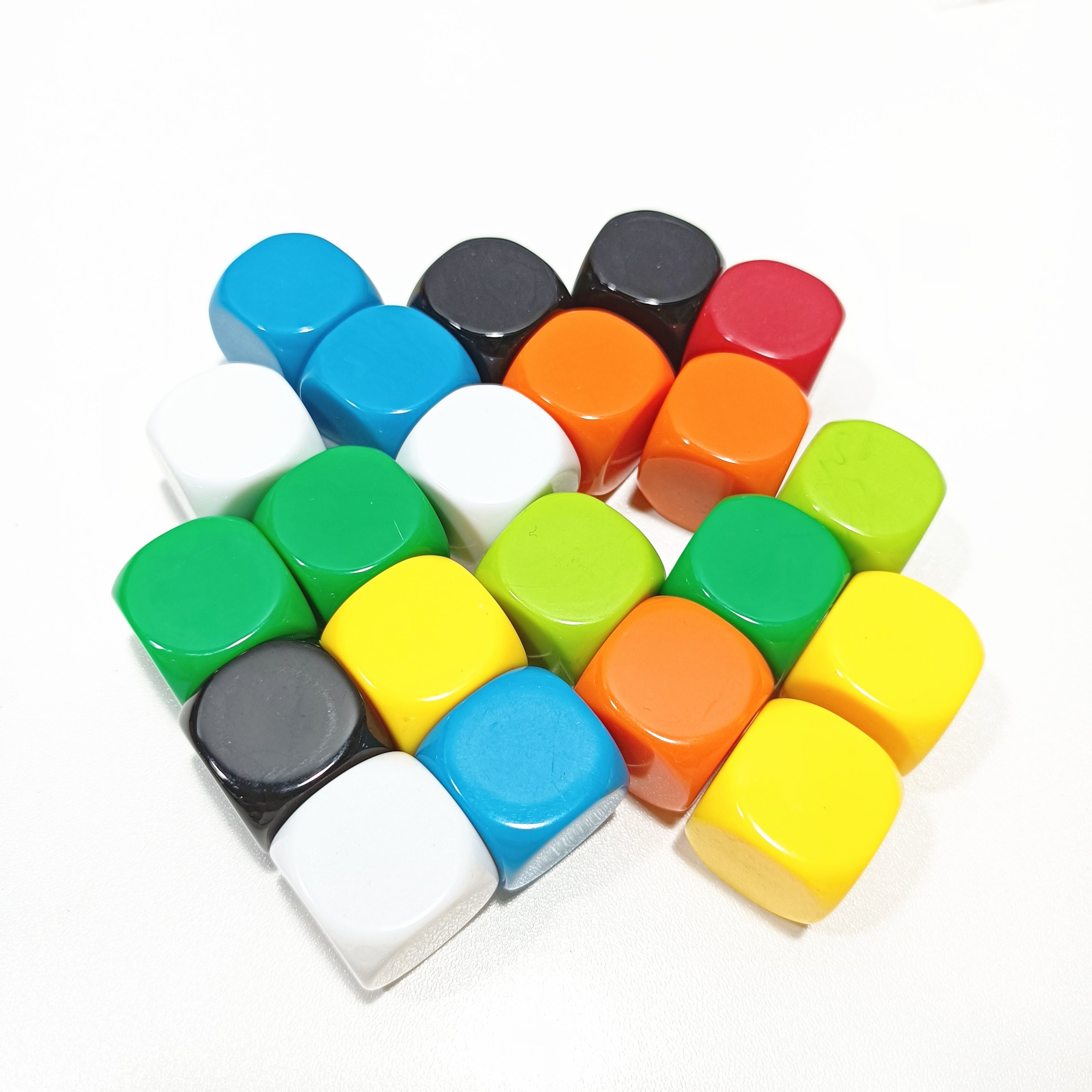Acrylic 25mm 22mm 20mm 18mm 16mm 14mm D6 Blank Cube Polyhedral In Various Colors Custom Board Game Accessories Components