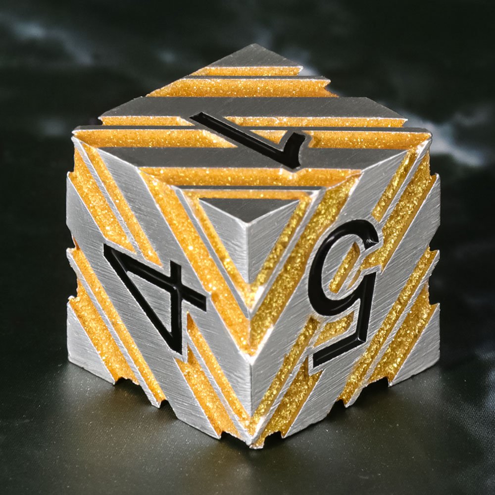 HD Dice Brand Polyhedral dice set Electroplated Silver metal dice for RPG game