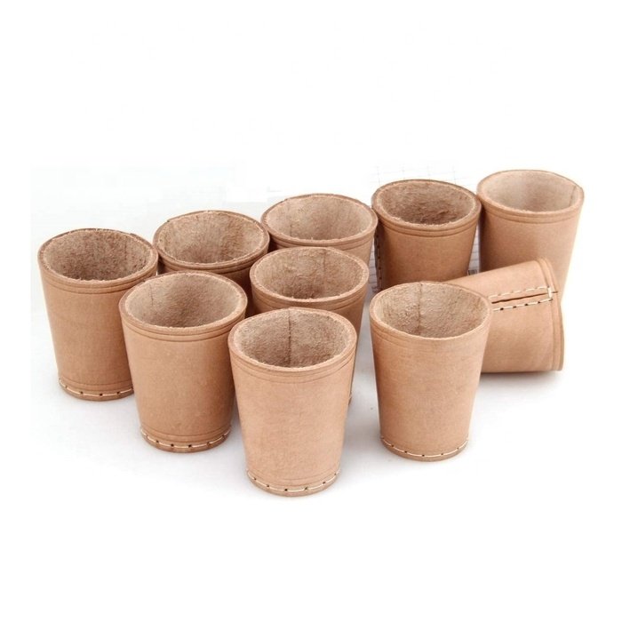 100% Real Leather Dice Cup Natural Vegetable Veg Tan Leather Custom Dice Cup Genuine Leather Sports Entertainment