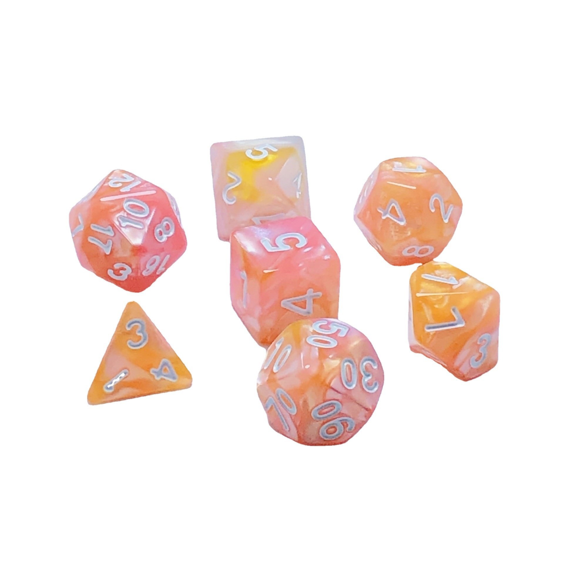 Factory wholesale Pearl d&d Polyhedral Dice Set, dungeons and dragons Table Games dnd Acrylic Dice
