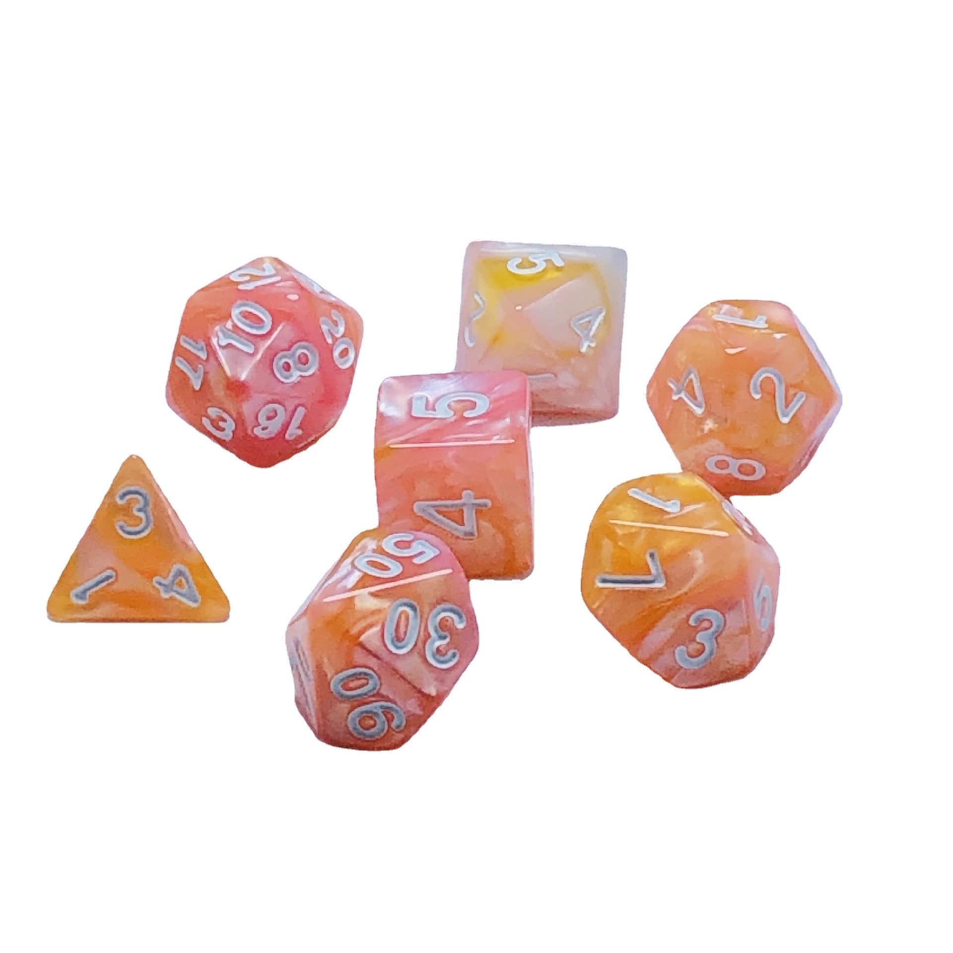 Factory wholesale Pearl d&d Polyhedral Dice Set, dungeons and dragons Table Games dnd Acrylic Dice