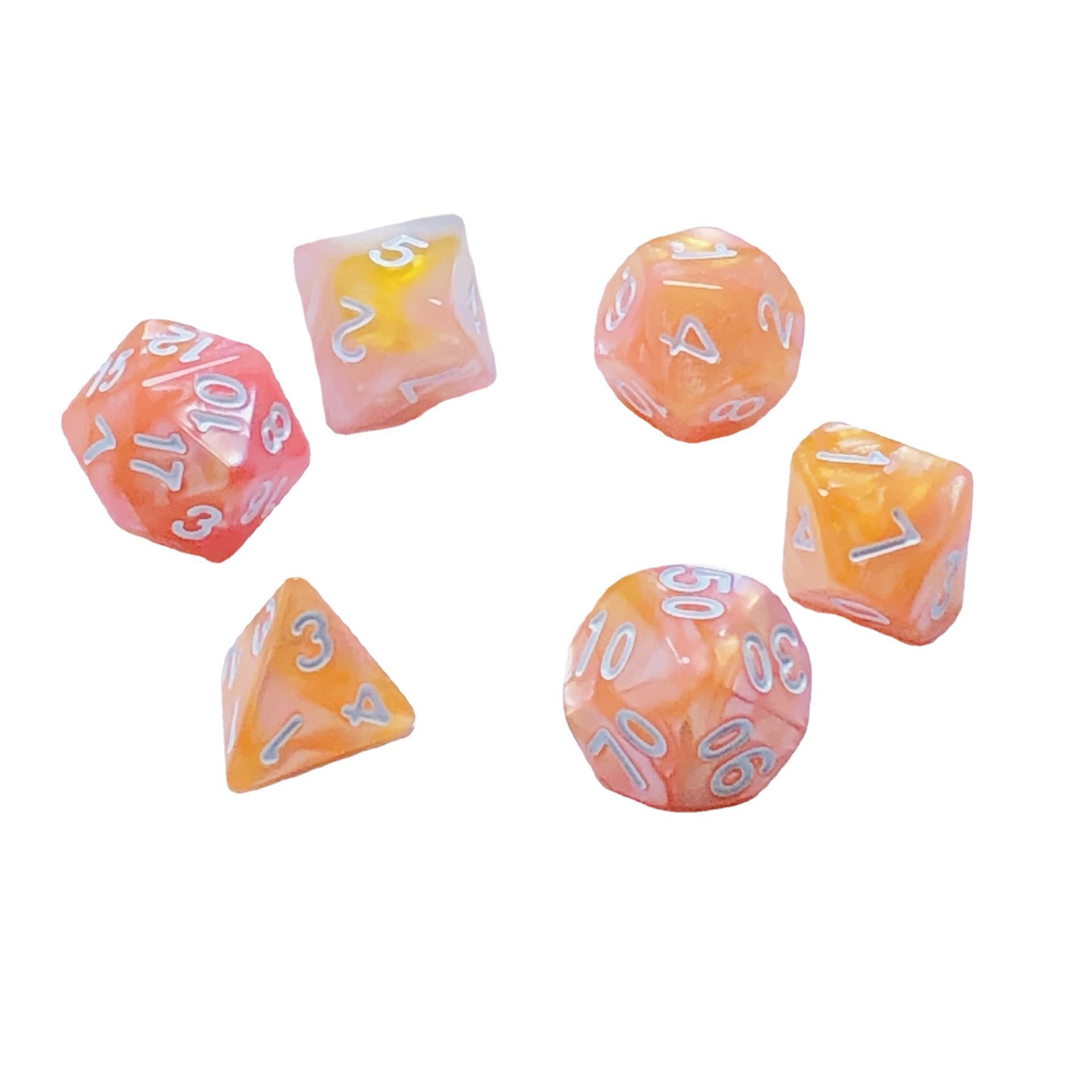 Factory wholesale Pearl d&d Polyhedral Dice Set, dungeons and dragons Table Games dnd Acrylic Dice