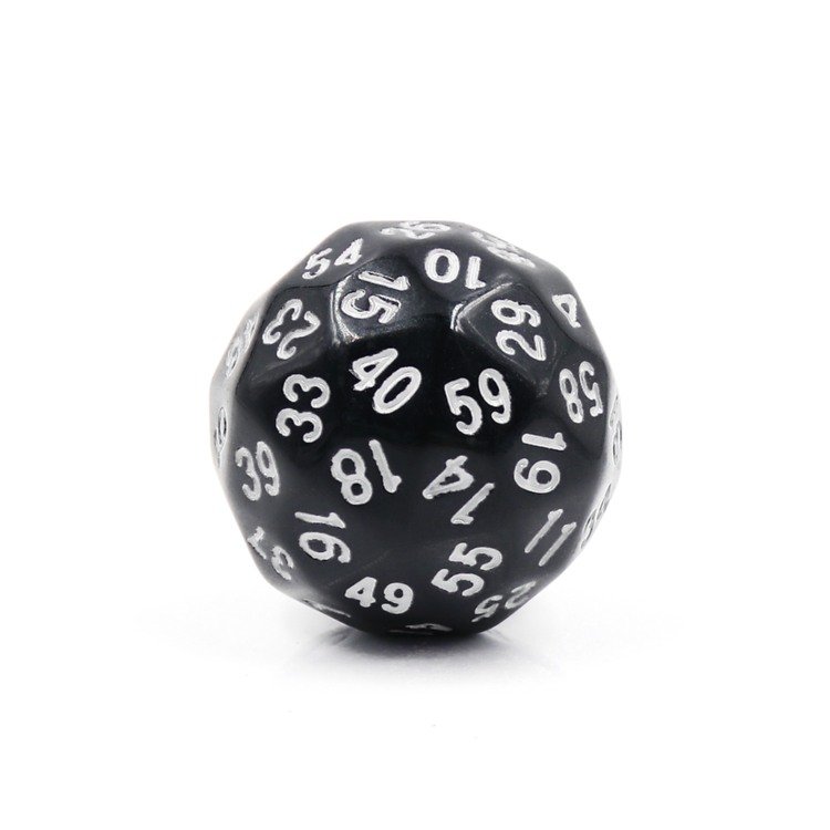 HS Dice 36mm 60 face Game Dice For Dungeons & Dragons Polyhedral D60 Multi Sided Acrylic Dice gift for TRPG game lovers