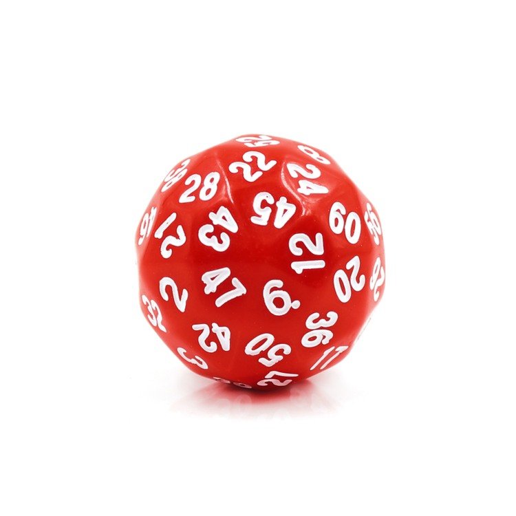 HS Dice 36mm 60 face Game Dice For Dungeons & Dragons Polyhedral D60 Multi Sided Acrylic Dice gift for TRPG game lovers