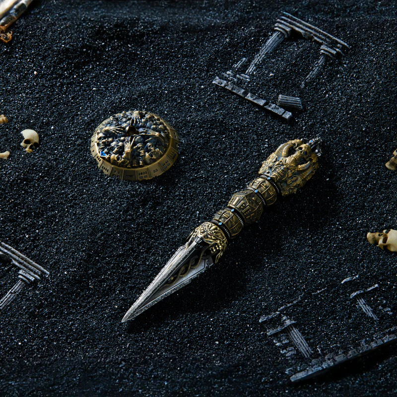 DND Metal Zinc Alloy D20 Wand Dice round Polyhedral TRPG Board Games for Dungeons & Dragons Blue Arrow Guide Your Exploration