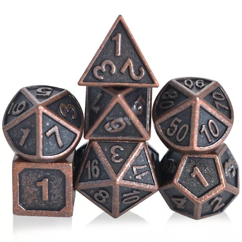 WD Factory Customization Metal enamel dice bar supplies KTV mahjong chess 7-piece set noctilucence dice