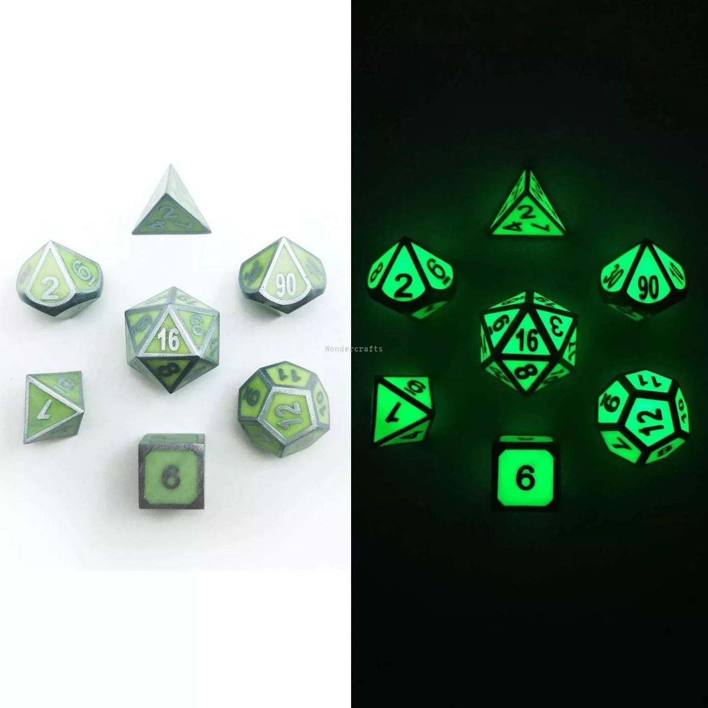 WD Factory Customization Metal enamel dice bar supplies KTV mahjong chess 7-piece set noctilucence dice