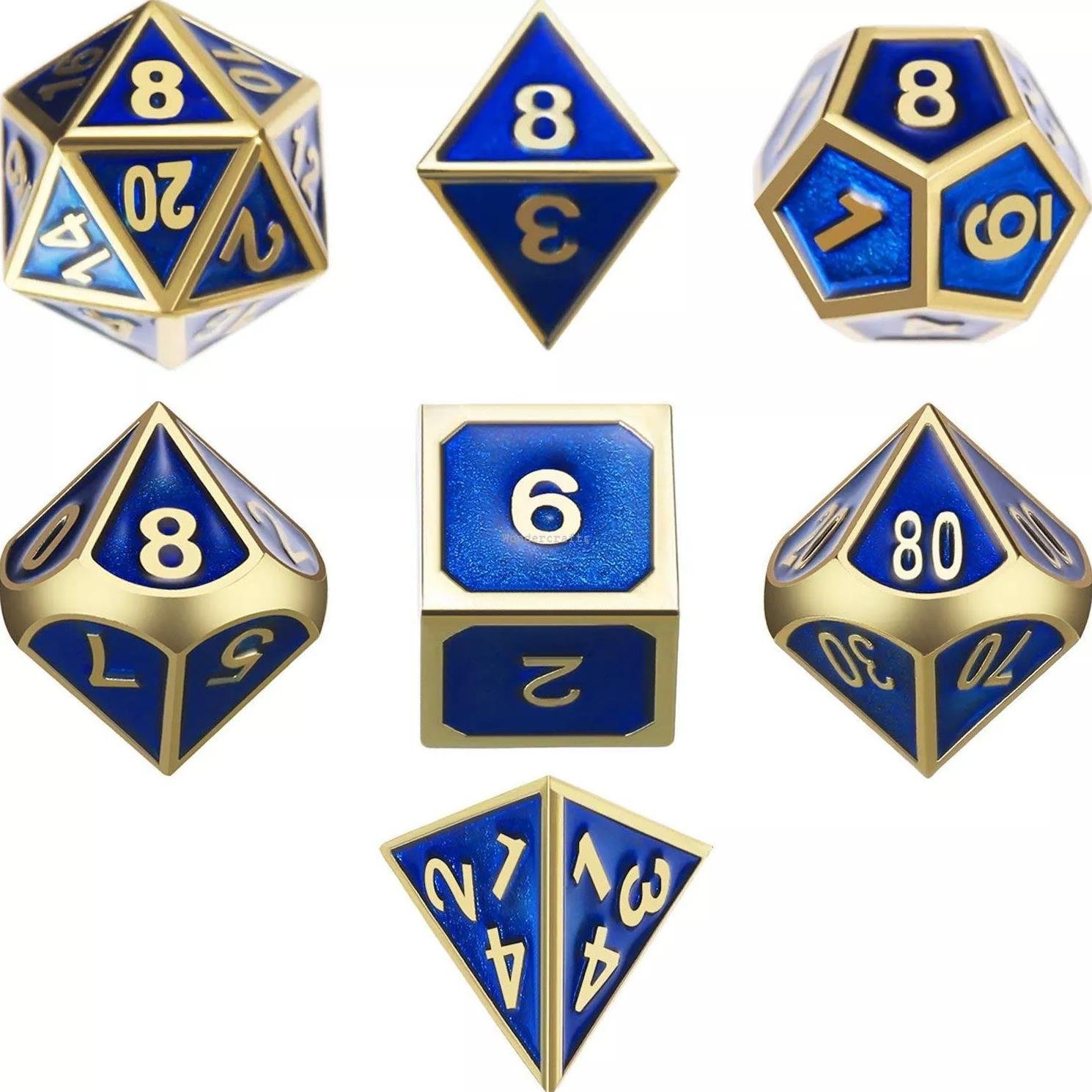 WD Factory Customization Metal enamel dice bar supplies KTV mahjong chess 7-piece set noctilucence dice