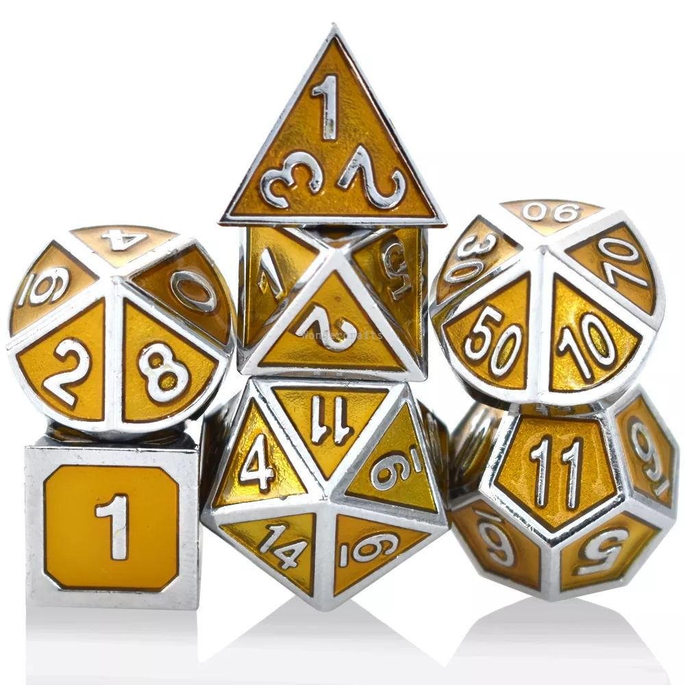 WD Factory Customization Metal enamel dice bar supplies KTV mahjong chess 7-piece set noctilucence dice
