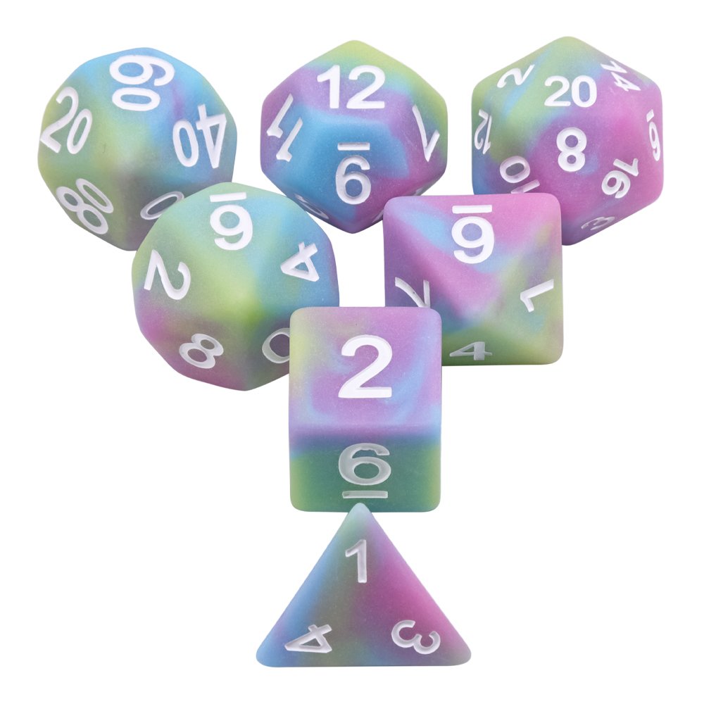 Dungeons and Dragons Solid Polyhedral Resin DND RPG Colorful 7pcs Per Set Style For Board Game