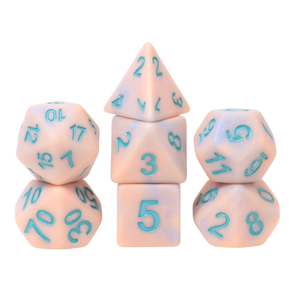 Dungeons and Dragons Solid Polyhedral Resin DND RPG Colorful 7pcs Per Set Style For Board Game