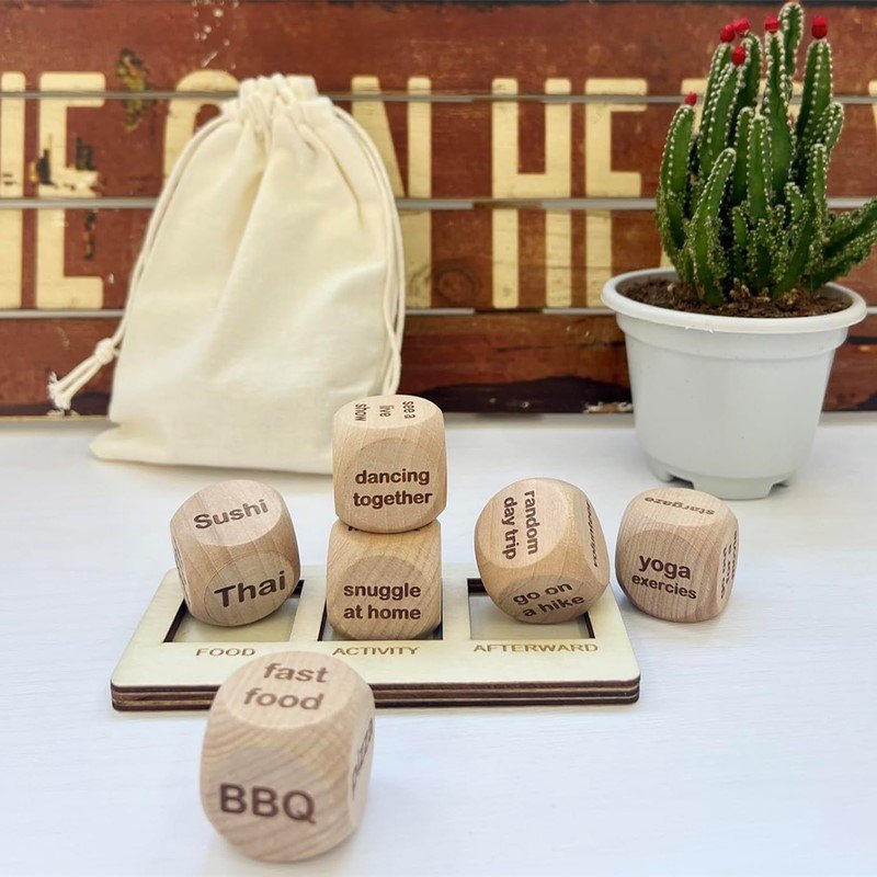 anniversary sex dice date night couple adult game decision custom wood dice maker food cube game take out diced