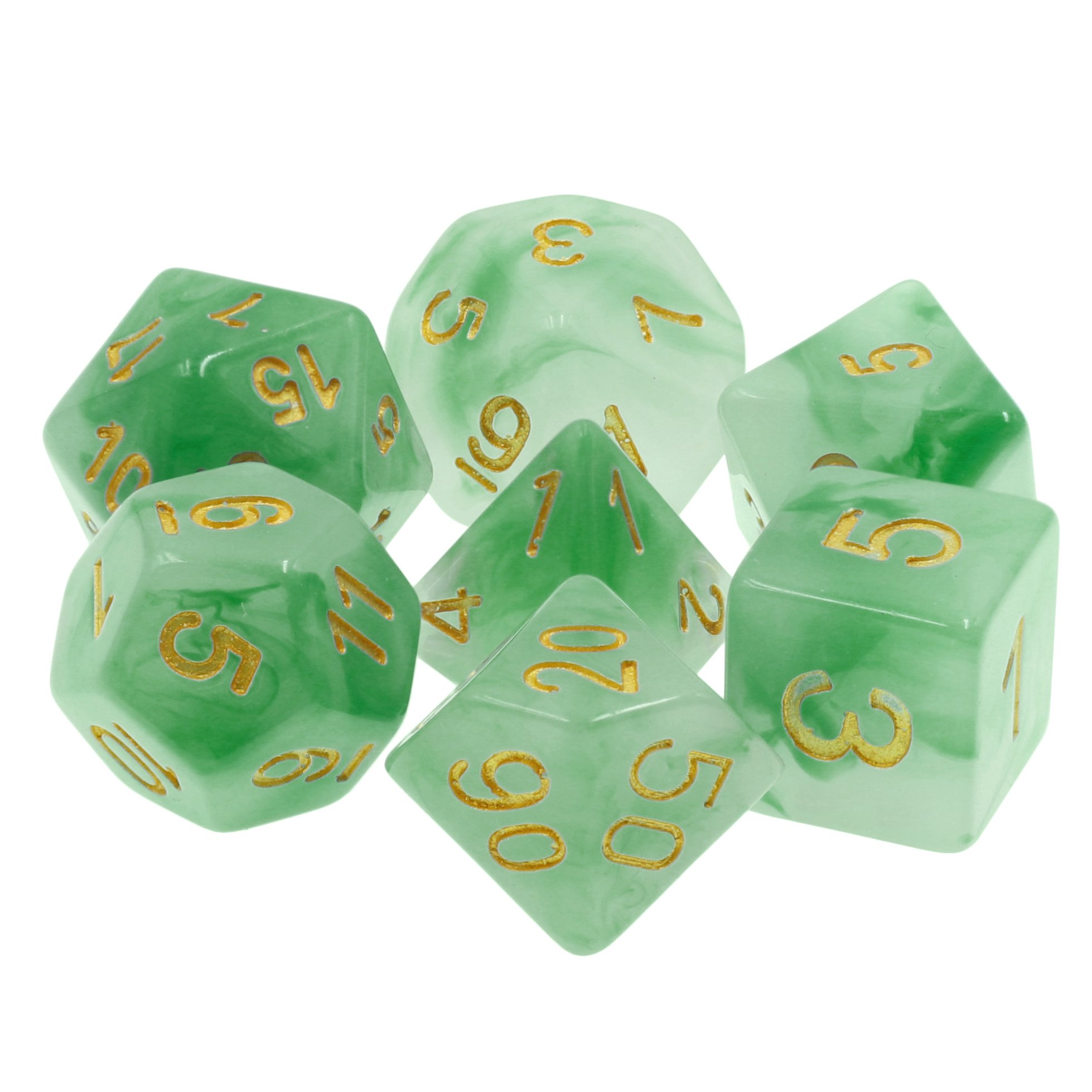 7pcs per set dice polyhedral DND d&d Jade color Resin wholesale dice For Outdoor Entertainment Games