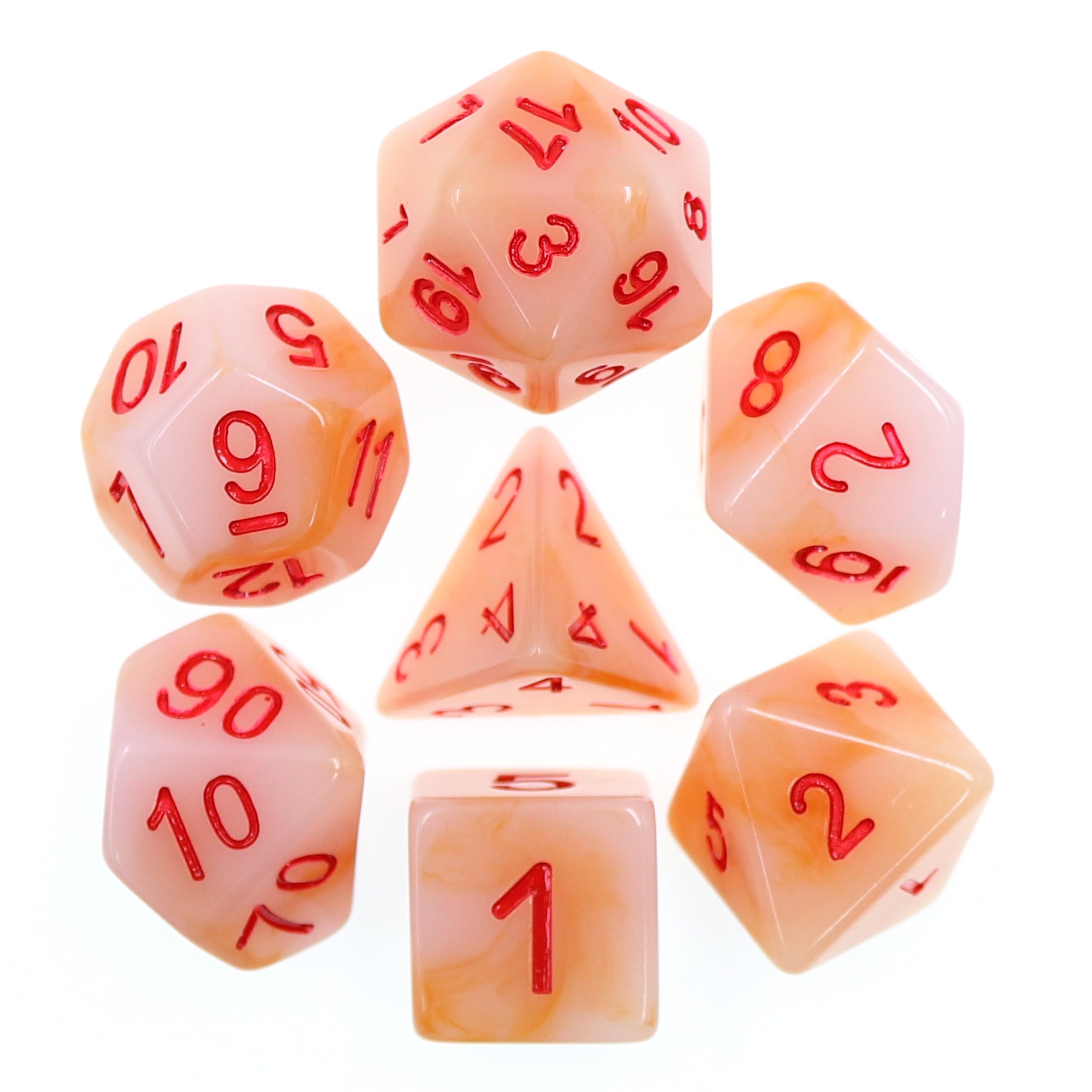 7pcs per set dice polyhedral DND d&d Jade color Resin wholesale dice For Outdoor Entertainment Games