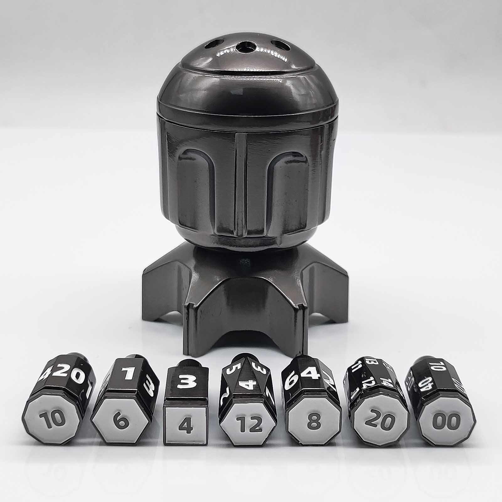 MINI PLANET Metal Rocket Launcher Rotating Bullet Dice Set For RPG Dungeons & Dragons Board Game Bullet Dice Set DND Dice Set