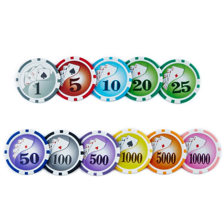 Factory supply ABS Plastic 40mm Quality 14g Clay Casino Luxury Gambling Custom Logo Printed Poker Chips